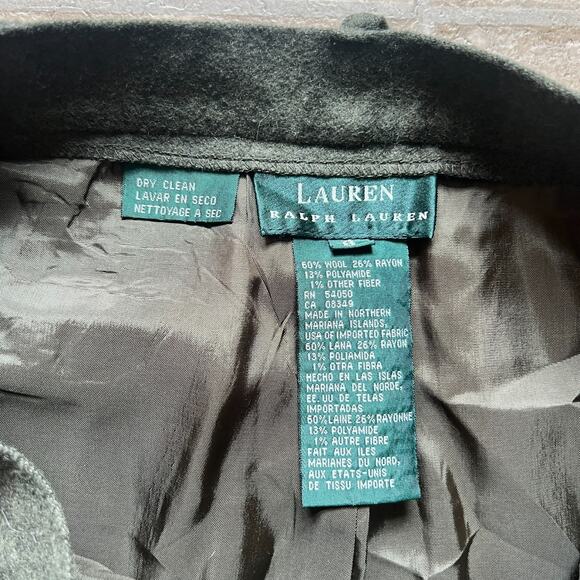 Vtg Lauren Ralph Lauren Wool Blend Pants 8 Green Formal Career Classic Old Money - Picture 2 of 6